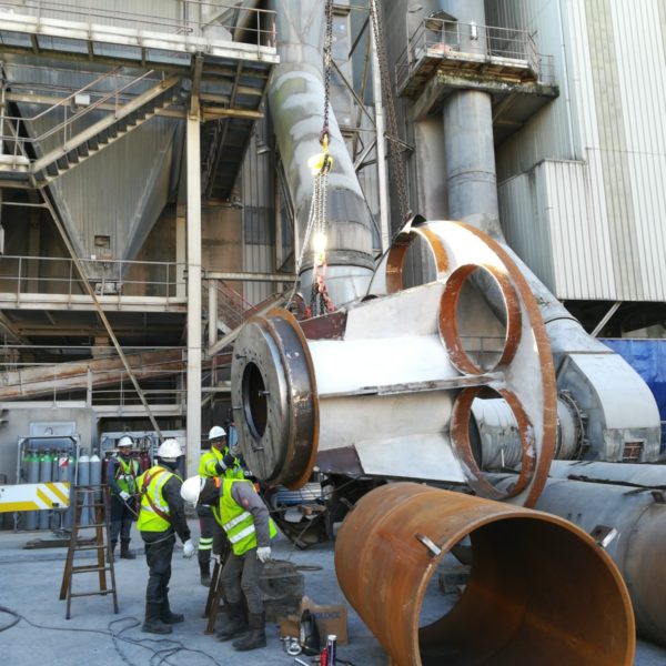 rotary-drum-engineering/refurbishment-of-a-slag-planetary-dryer/handling-of-the-output-facade